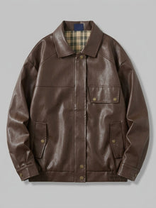 Caorle Men's Reversible Faux Leather Harrington Jacket