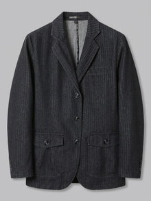 Caprarola Men's Textured Flap-Pocket Denim Blazer