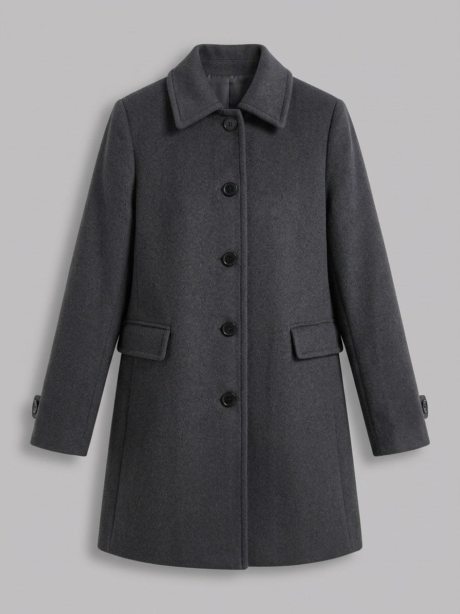 Carpegna Women's Pointed Collar Car Coat — darkgray — packshot