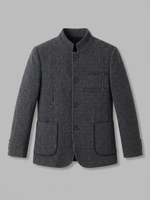 Carpi Men's Jacquard Mandarin Collar Blazer
