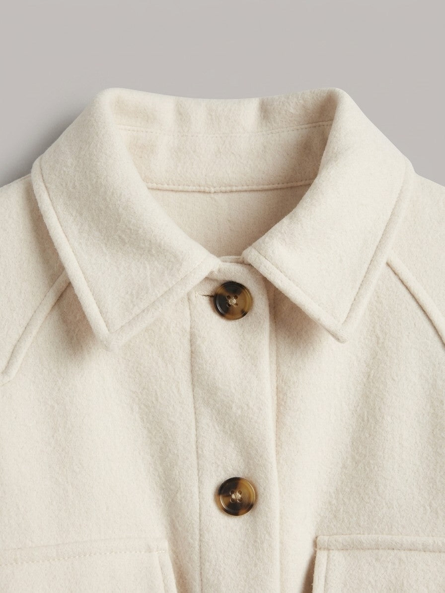 Cascia Women's Belted Shacket — white — detail-2