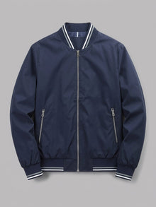Cascina Men's Lightweight Tipped-Rib Varsity Jacket