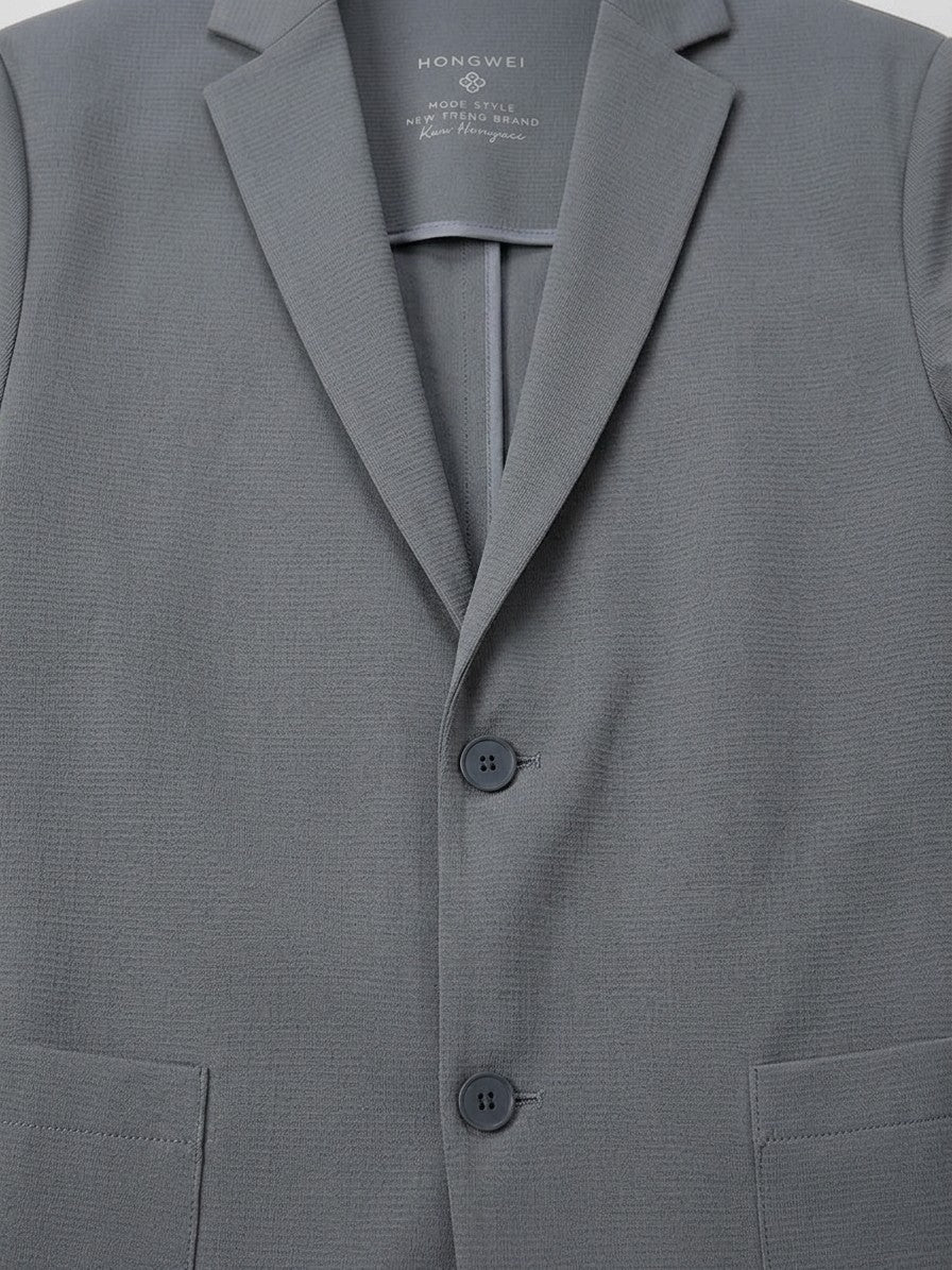 Caserta Men's Unstructured Stretch Knit Blazer — darkgray — detail-2
