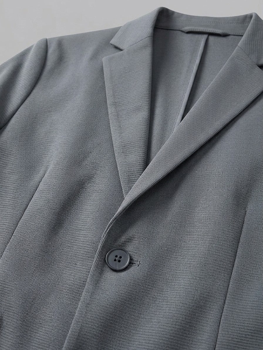 Caserta Men's Unstructured Stretch Knit Blazer — darkgray — detail
