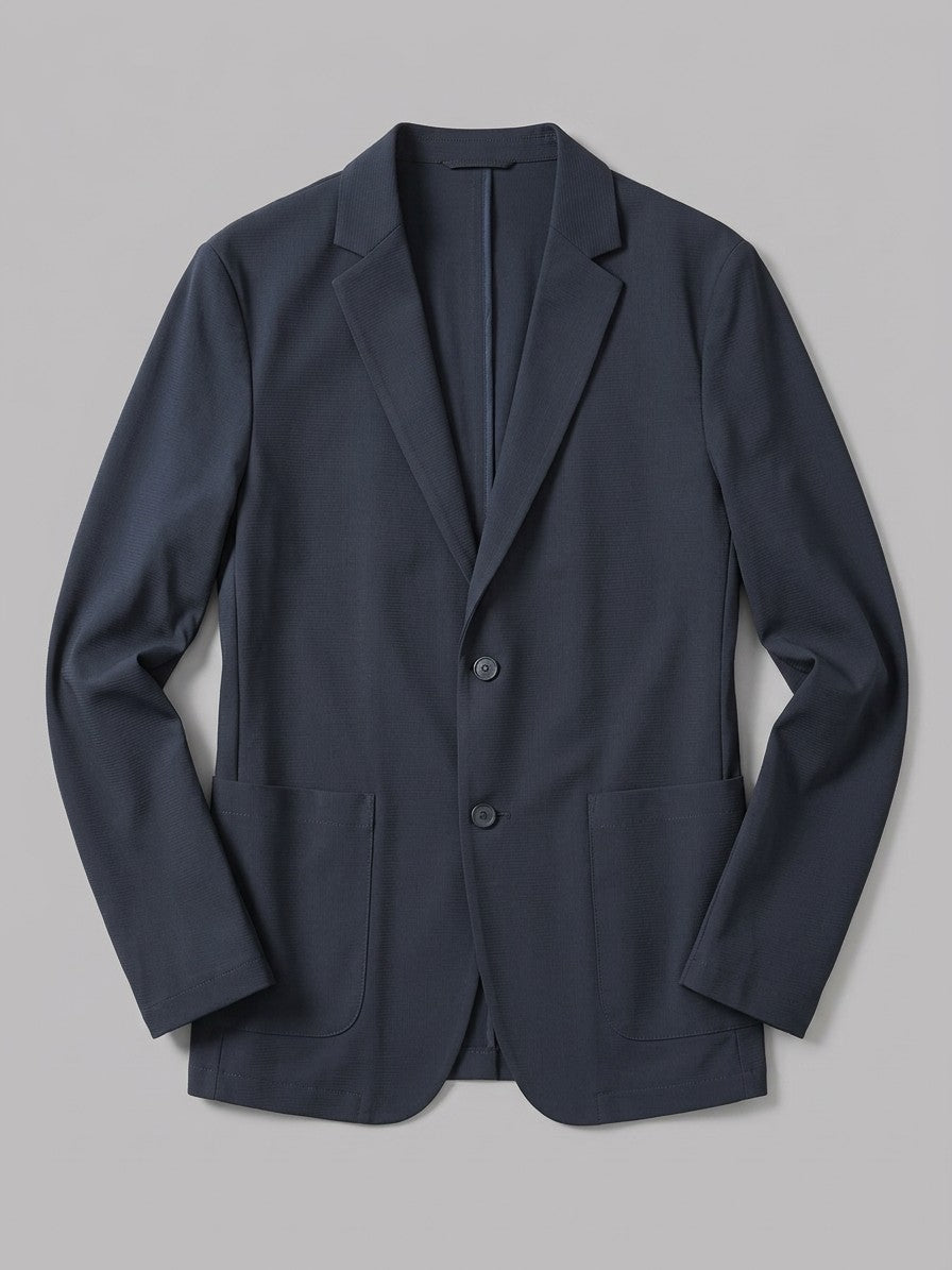 Caserta Men's Unstructured Stretch Knit Blazer — navyblue — packshot