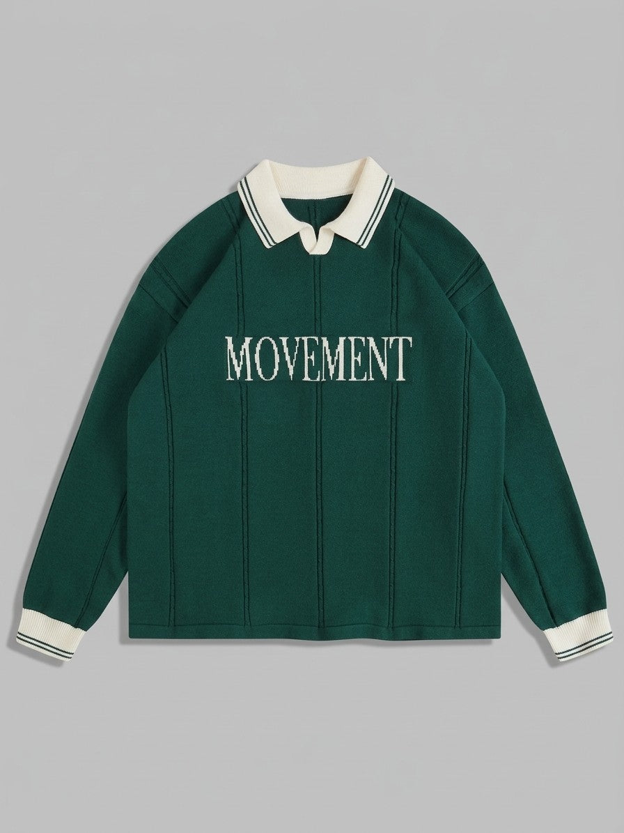 Castelmezzano Men's Cable-Line Polo Sweater — bottlegreen — packshot