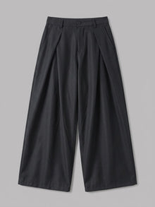 Castrovillari Men's Wide-Leg Twill Pleated Trousers