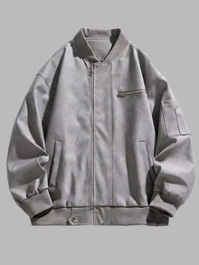Cerveteri Men's Washed Faux Suede MA-1 Bomber