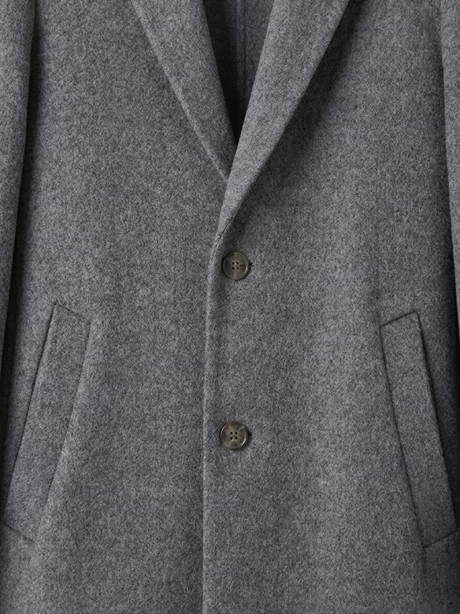 Cesena Men's Wool Tailored Long Coat — grey — detail-2
