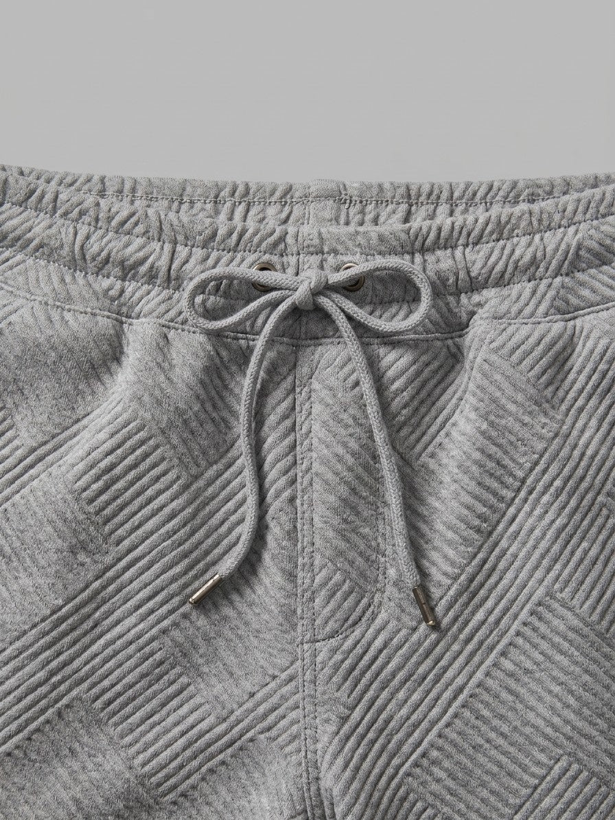 Chiari Men's Textured Henley Hoodie & Jogger Set — grey — bottomfabric