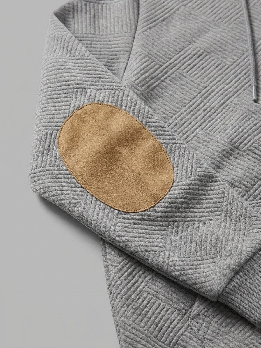 Chiari Men's Textured Henley Hoodie & Jogger Set — grey — topfabric