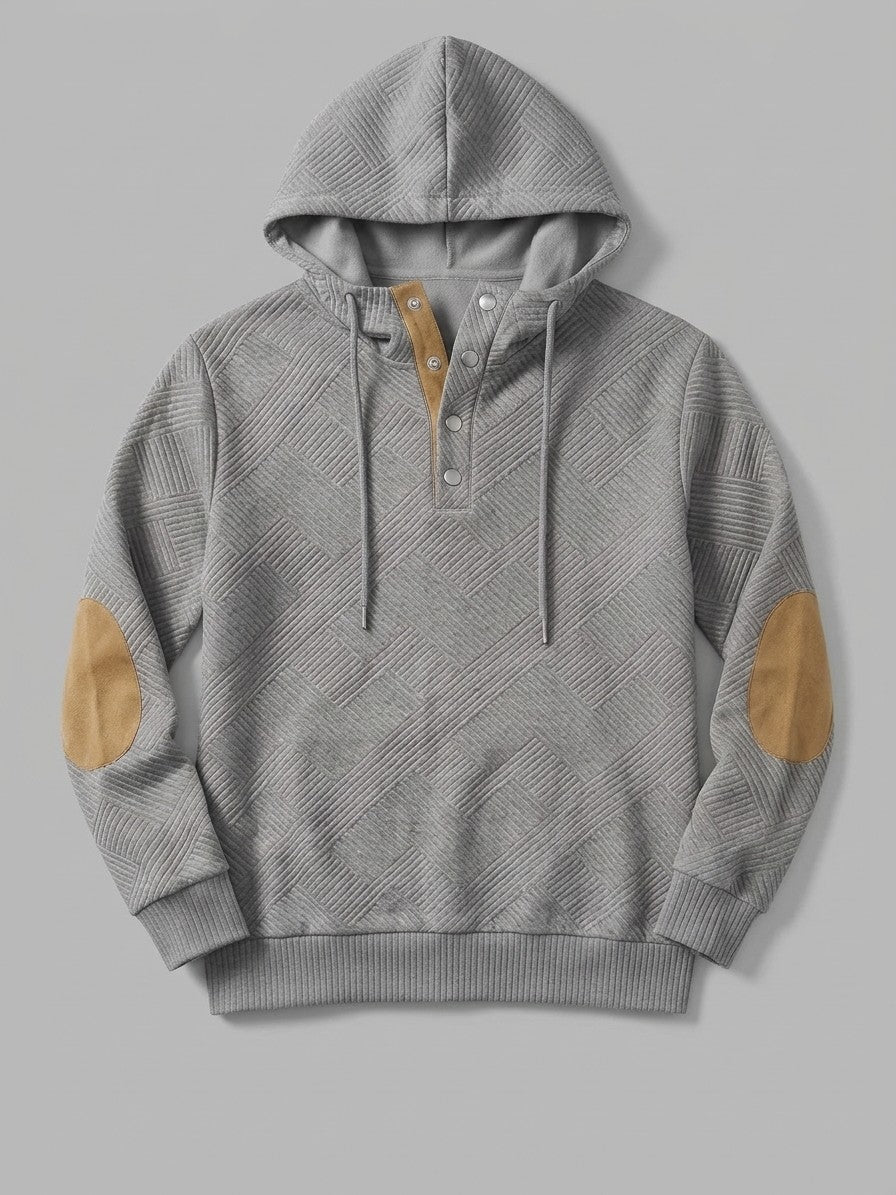 Chiari Men's Textured Henley Hoodie & Jogger Set — greytop — packshot