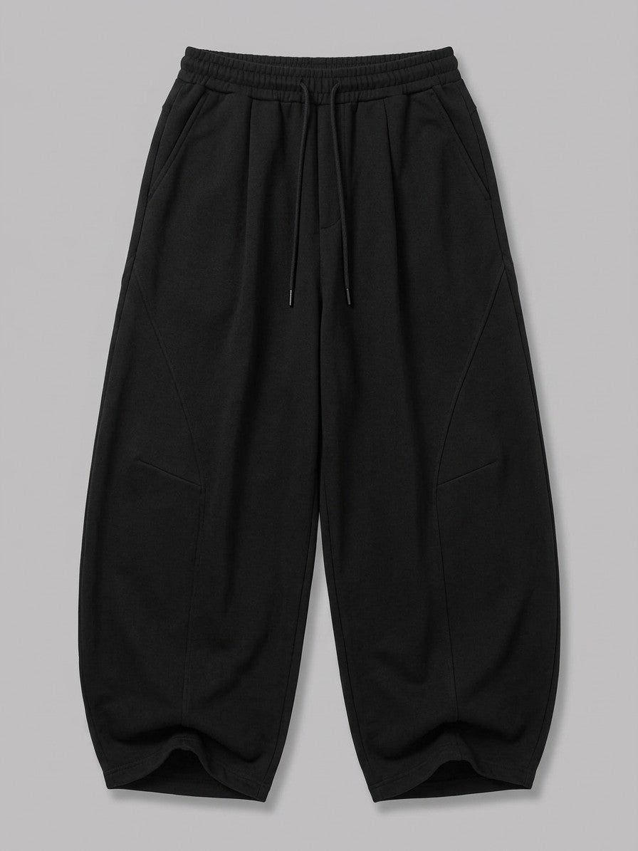 Chiavari Men's Curved-Seam Balloon Sweatpants — black — packshot