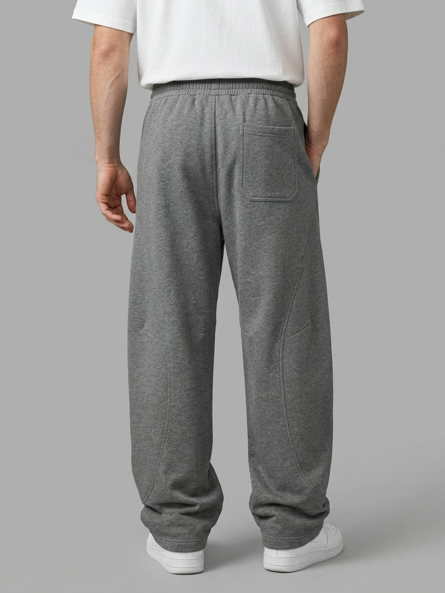 Chiavari Men's Curved-Seam Balloon Sweatpants — gray — back