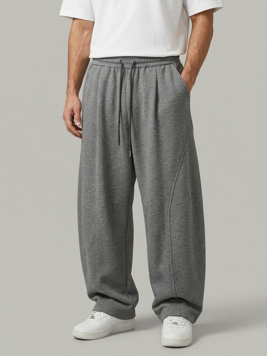 Chiavari Men's Curved-Seam Balloon Sweatpants — gray — front