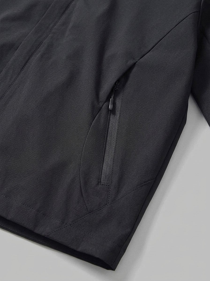 Chieri Men's Lightweight Hooded Rain Jacket — black — detail-2