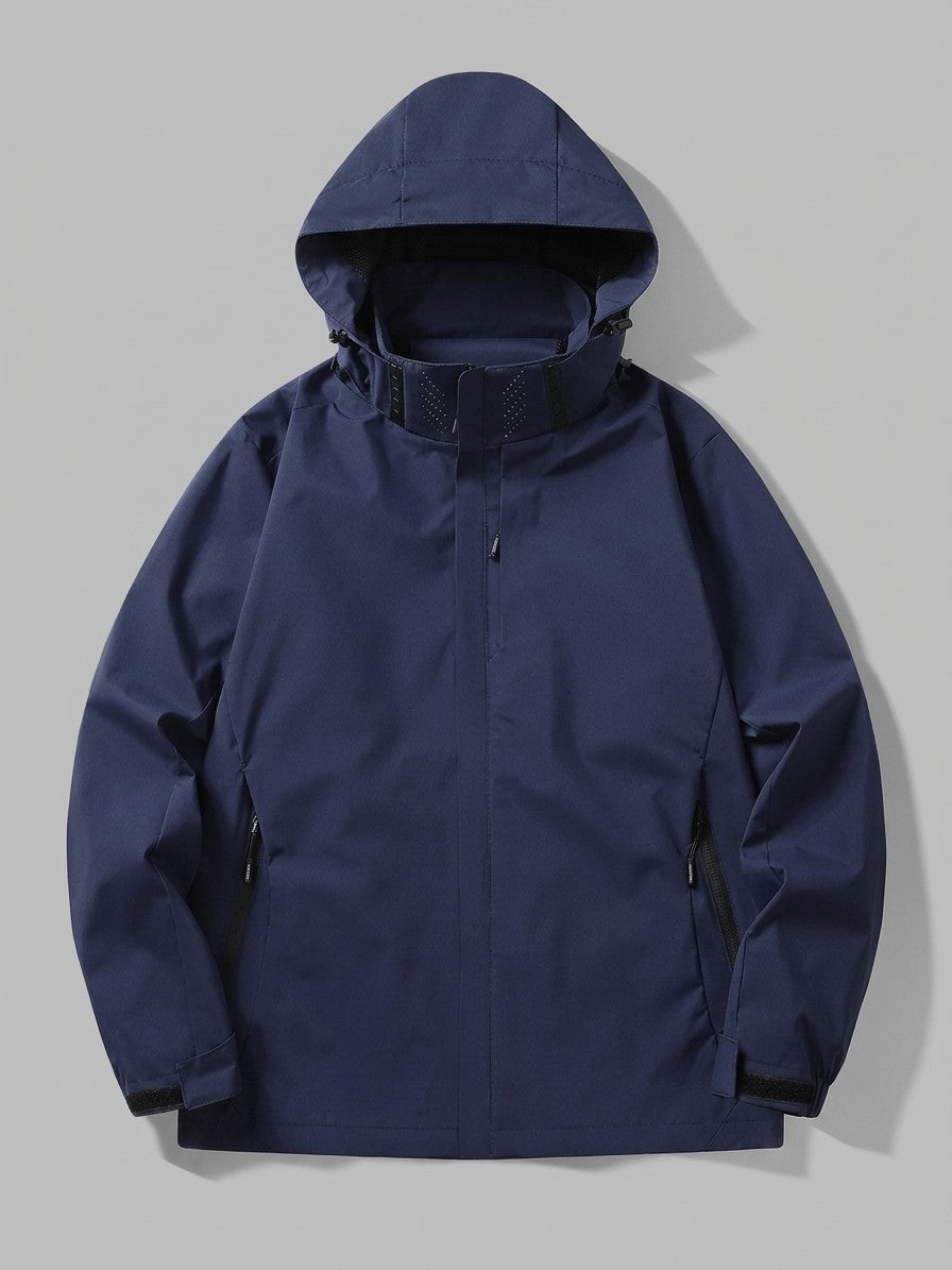 Chieri Men's Lightweight Hooded Rain Jacket — navy — packshot