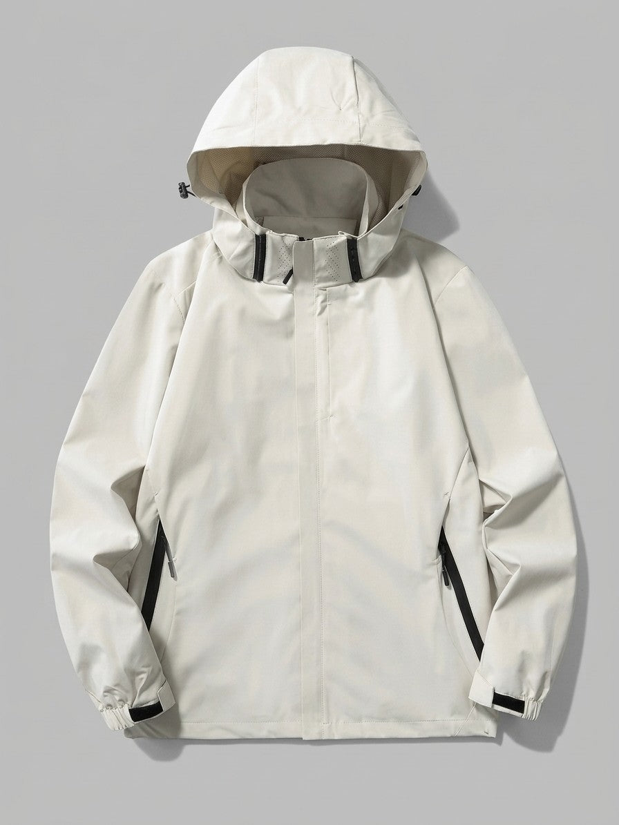 Chieri Men's Lightweight Hooded Rain Jacket — offwhite — packshot