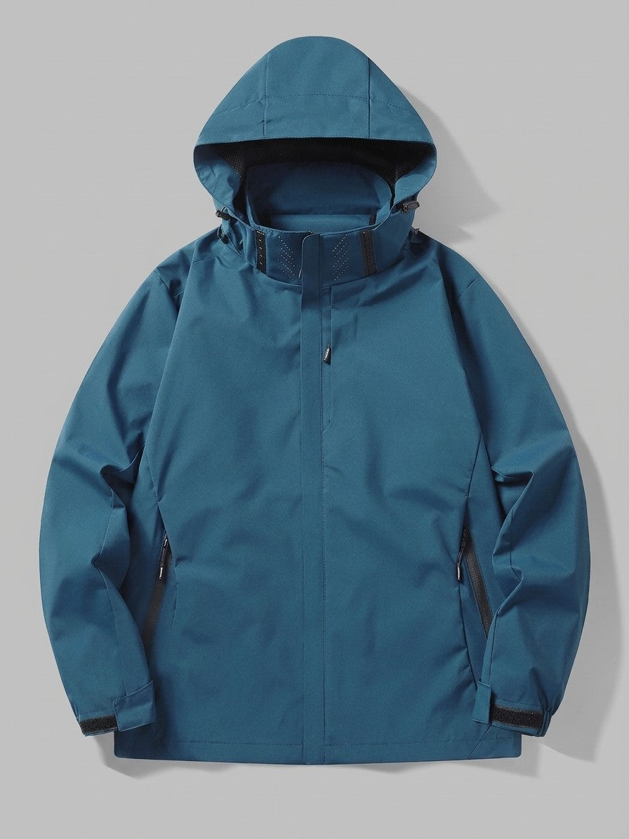 Chieri Men's Lightweight Hooded Rain Jacket — petrolblue — packshot