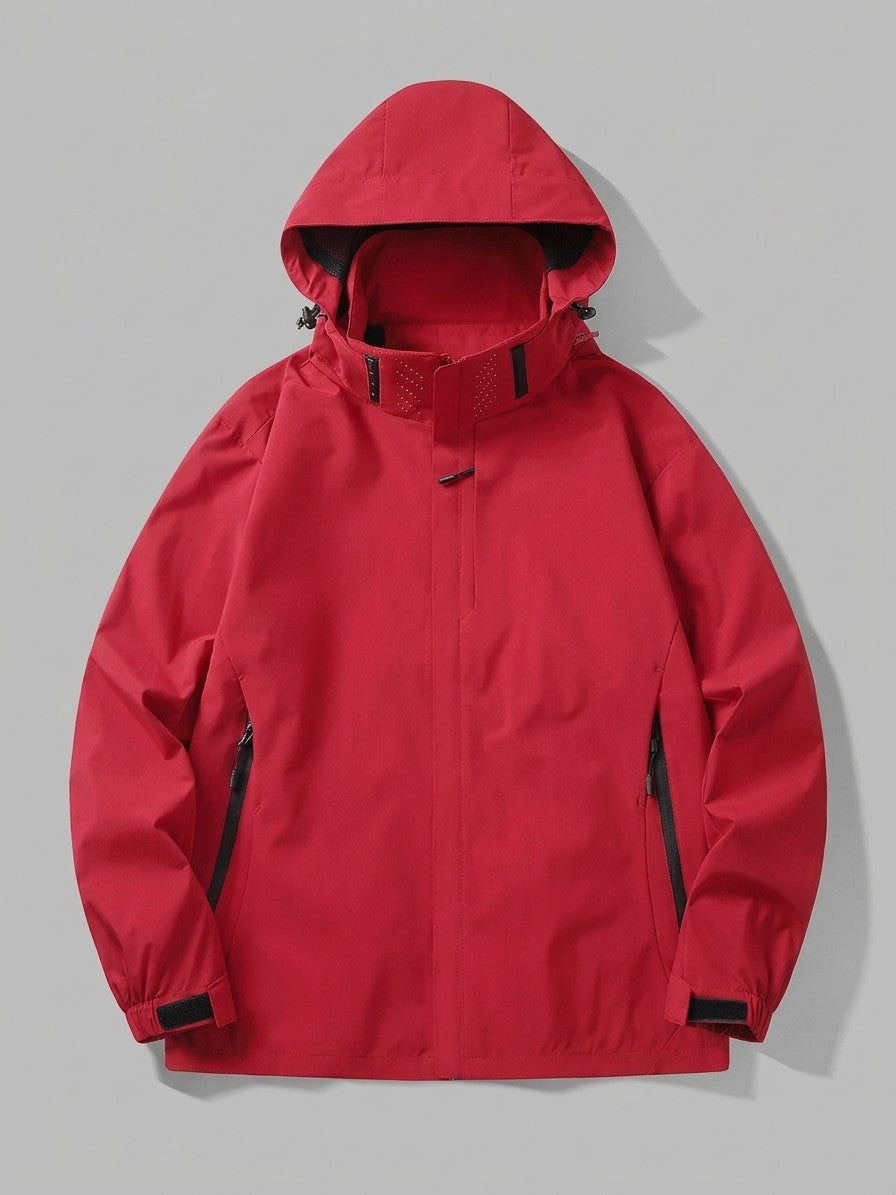 Chieri Men's Lightweight Hooded Rain Jacket — red — packshot