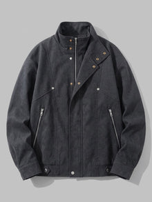 Chioggia Men's Brushed Stand-Collar Utility Jacket