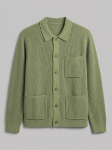Colleferro Men's Collared Three-Pocket Cardigan