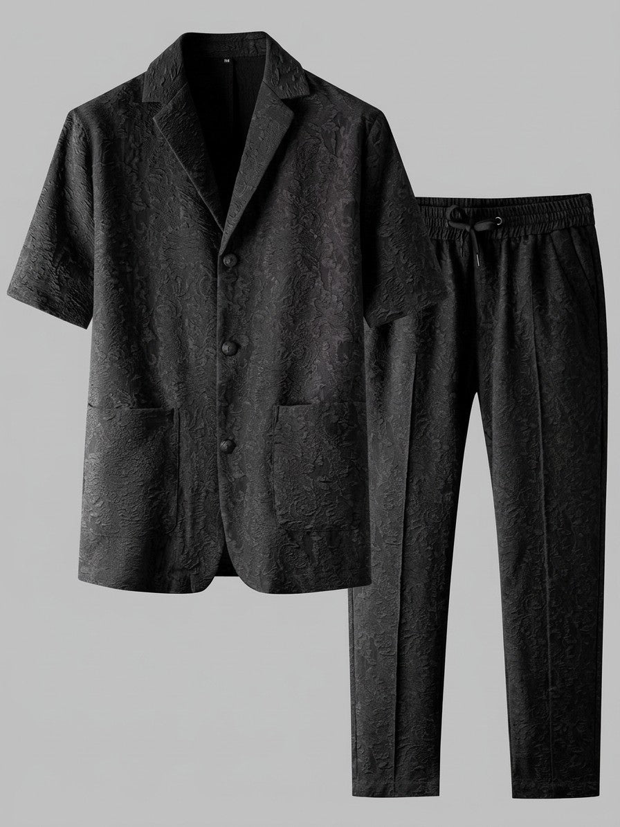 Comacchio Men's Shirt and Trousers Set — Black — set