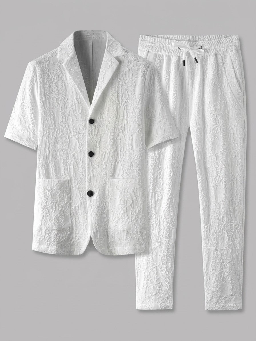 Comacchio Men's Shirt and Trousers Set — White — set