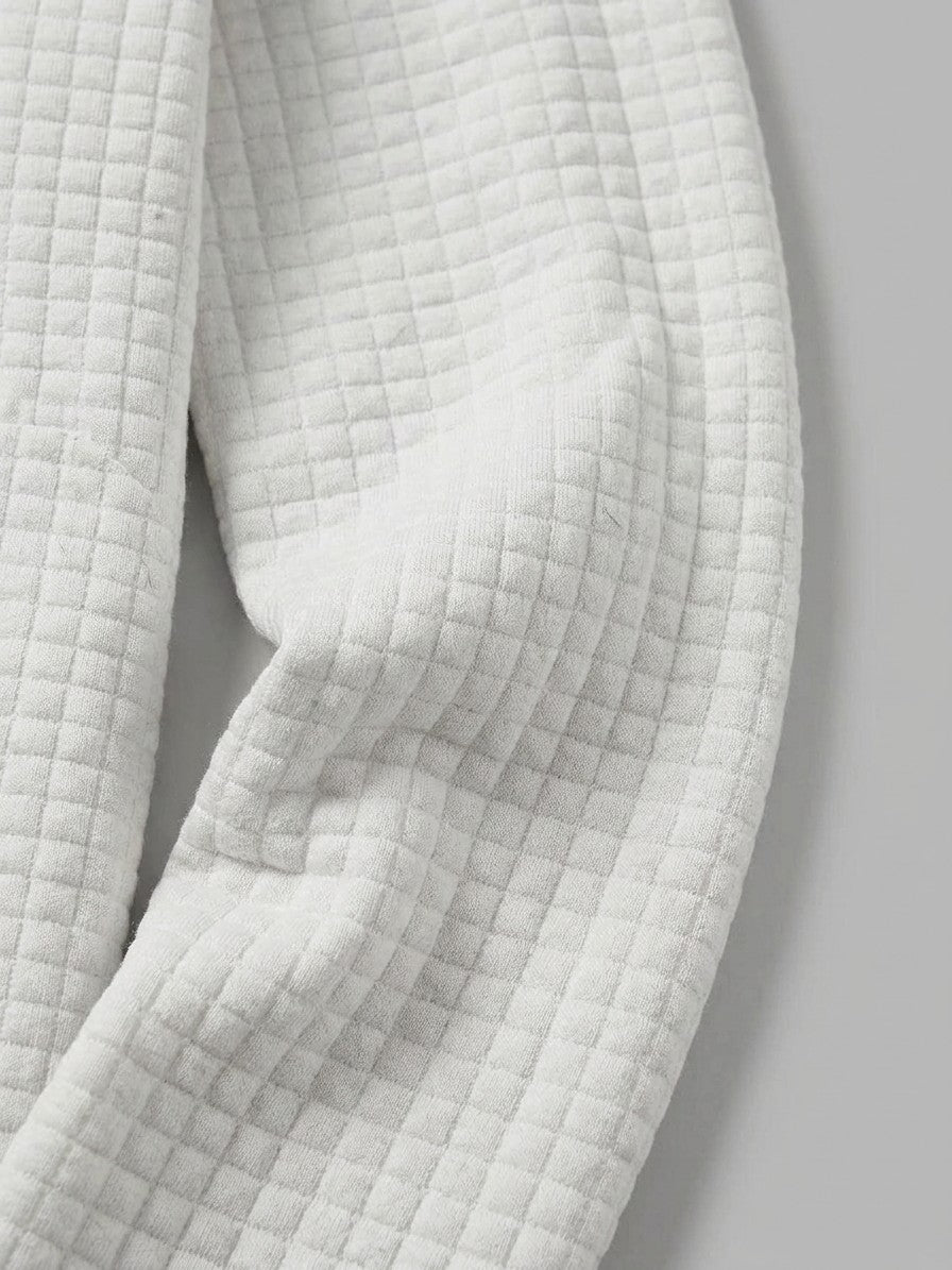 Como Men's Quilted Henley Shirt — white — detail