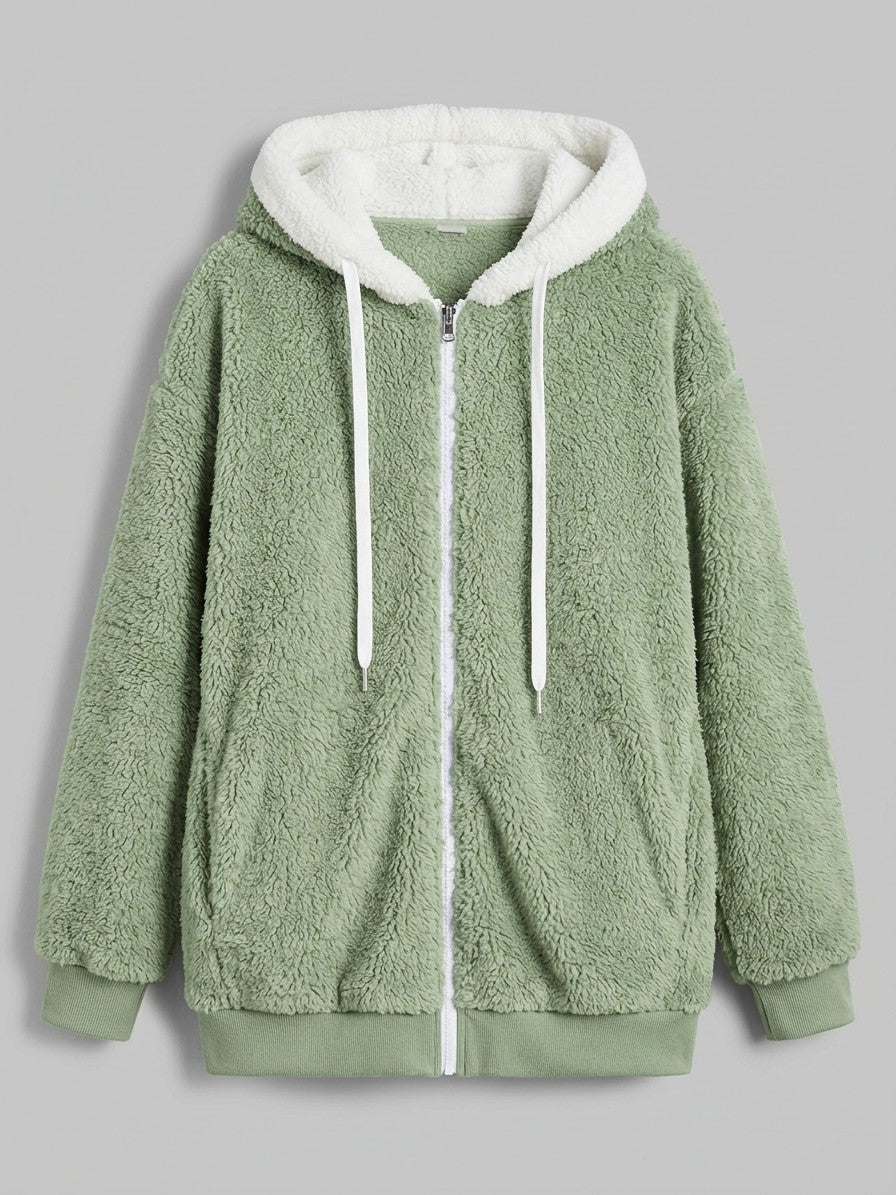 Corniglia Women's Hooded Zip-Up Fleece Jacket — green — packshot