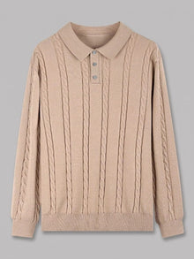 Cortina kabelstrikket polosweater til herre