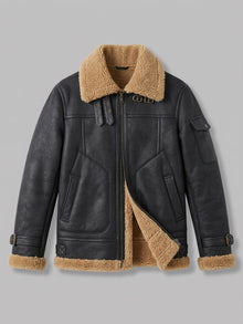 Cosenza Men's Sleeve-Pocket Shearling Aviator Jacket