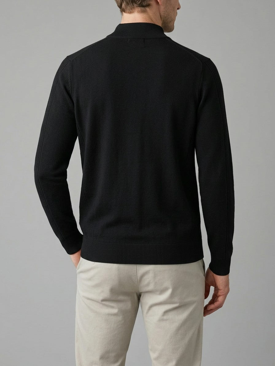 Cremona Men's Mock Neck Sweater — black — back
