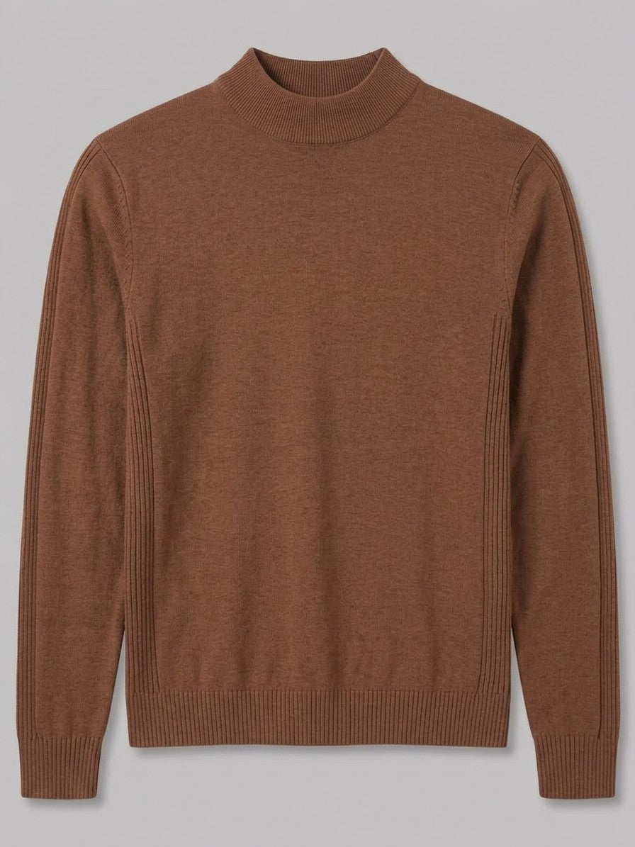 Cremona Men's Mock Neck Sweater — brown — packshot
