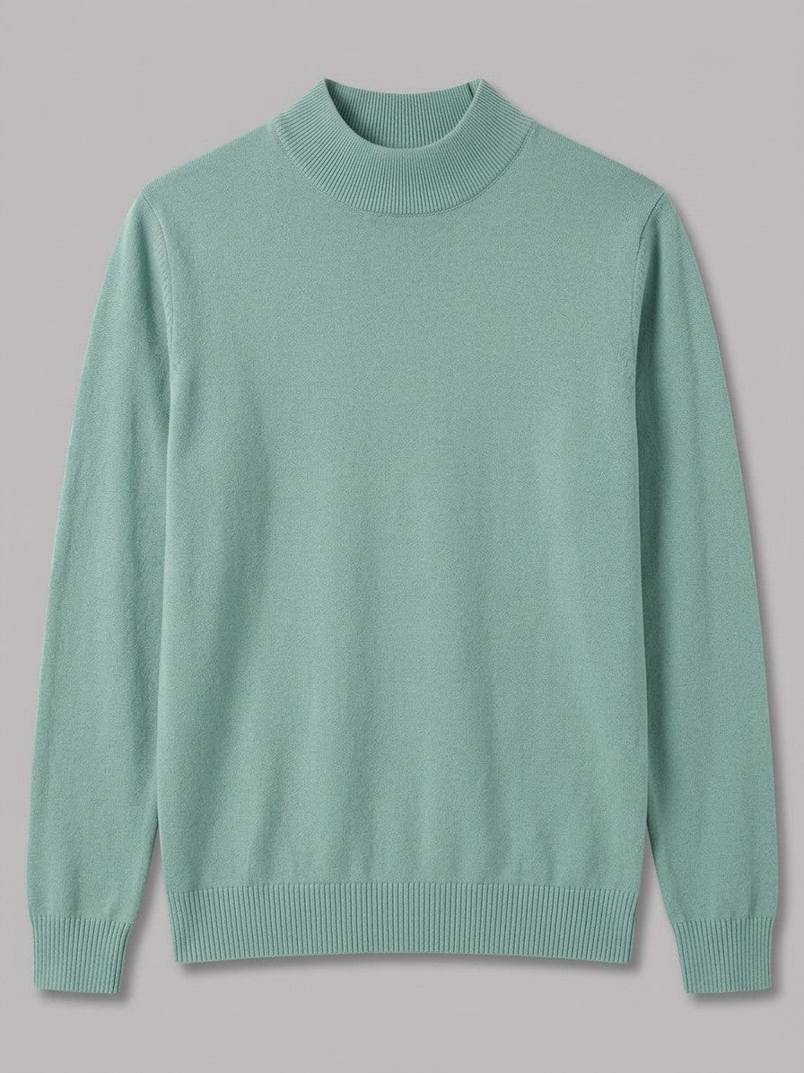 Cremona Men's Mock Neck Sweater — gumleaf — packshot