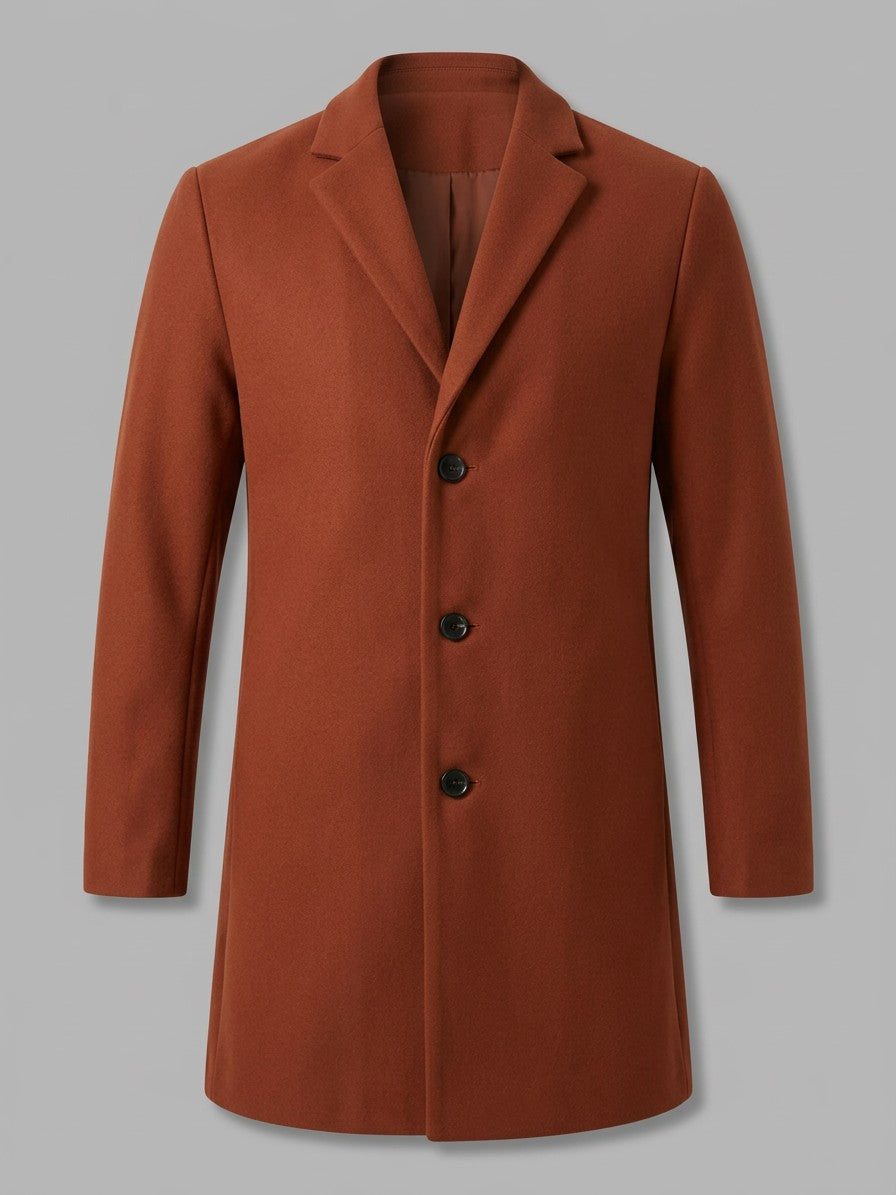 Cuneo Men's Single-Breasted Overcoat — caramelcolor — packshot