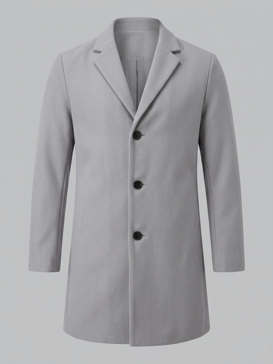 Cuneo Men's Single-Breasted Overcoat — gray — packshot