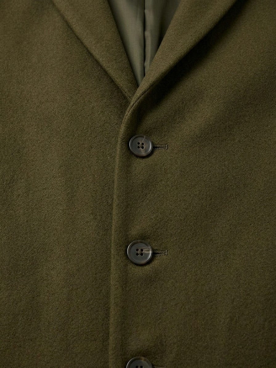 Cuneo Men's Single-Breasted Overcoat — green — detail-2