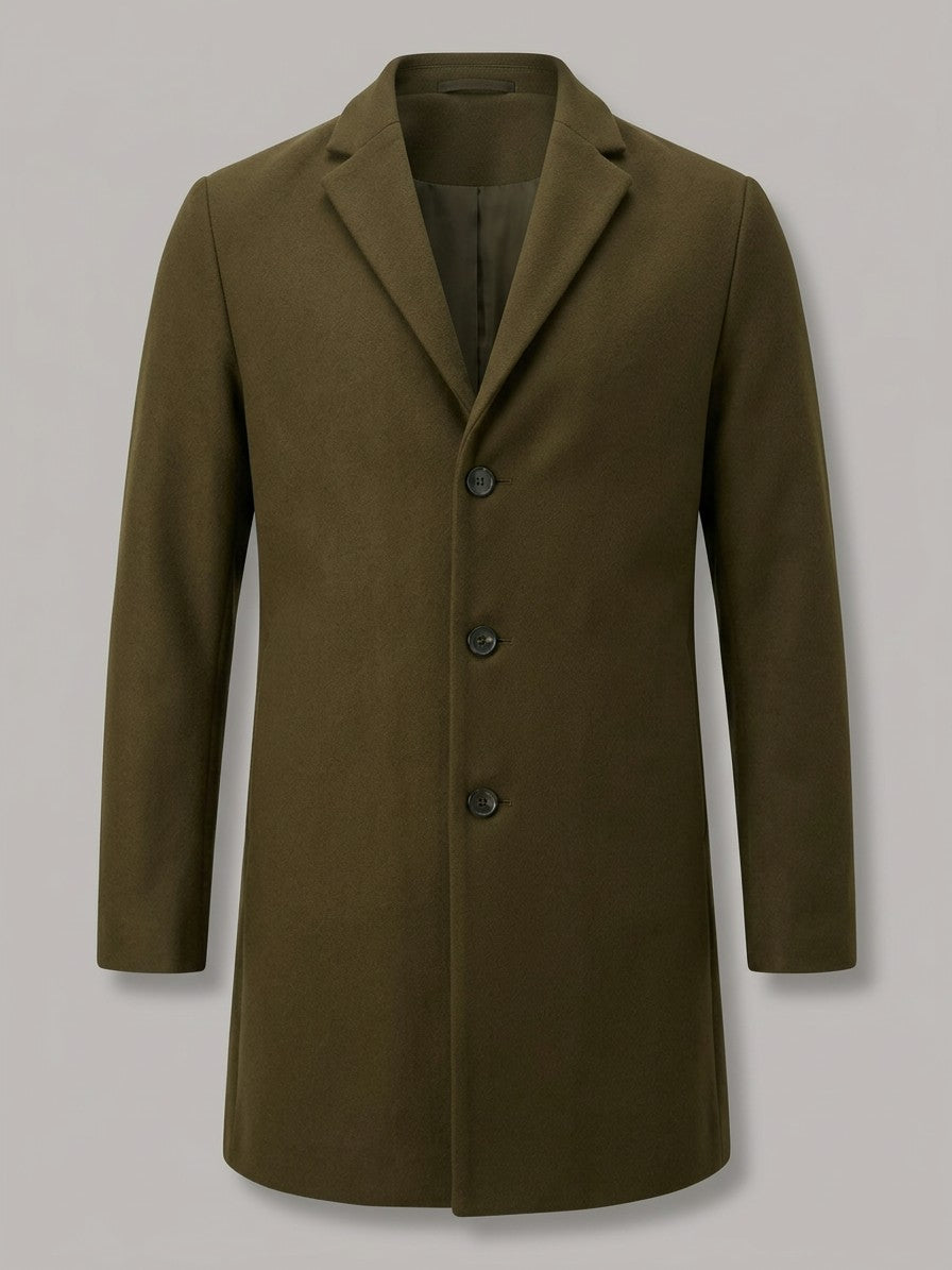 Cuneo Men's Single-Breasted Overcoat — green — packshot