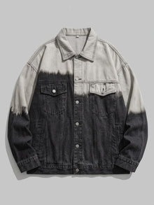 Deruta Men's Dip-Dye Oversized Trucker Jacket