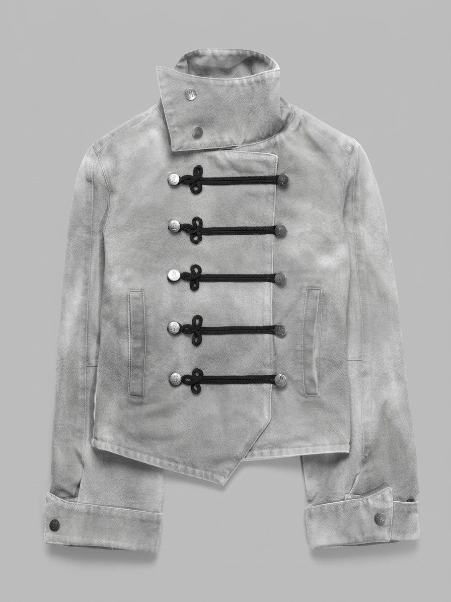 Dervio Men's Braided Frogging Military Jacket — washedgrey — packshot