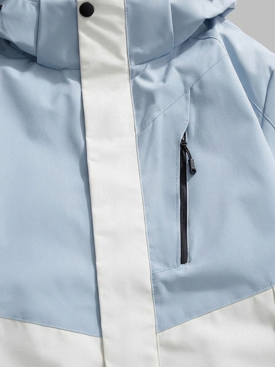 Domaso Men's Chevron-Panel Hooded Shell Jacket — skybluewhite — detail-2