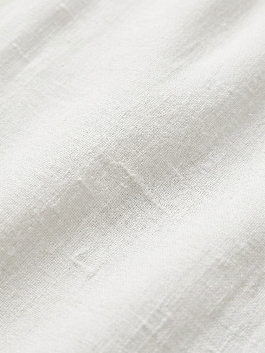 Elba Men's Flax-Cotton Drawstring Pants — white — detail