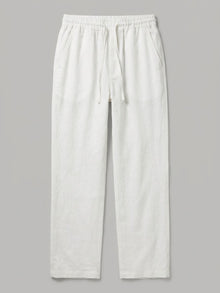 Pantalon à cordon de serrage en lin et coton pour homme Elba