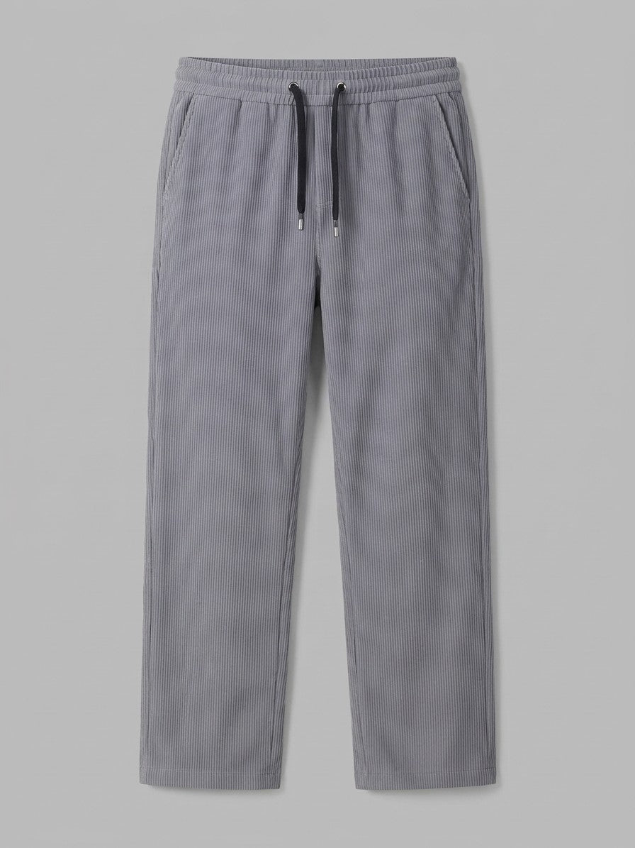 Elio Men's Ribbed Drawstring Trousers — gray — packshot