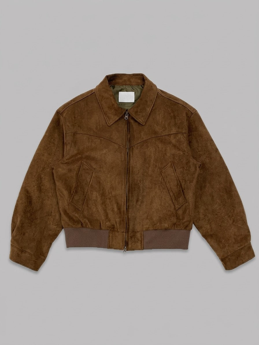 Fermignano Men's Western-Yoke Suede Jacket — brown — packshot