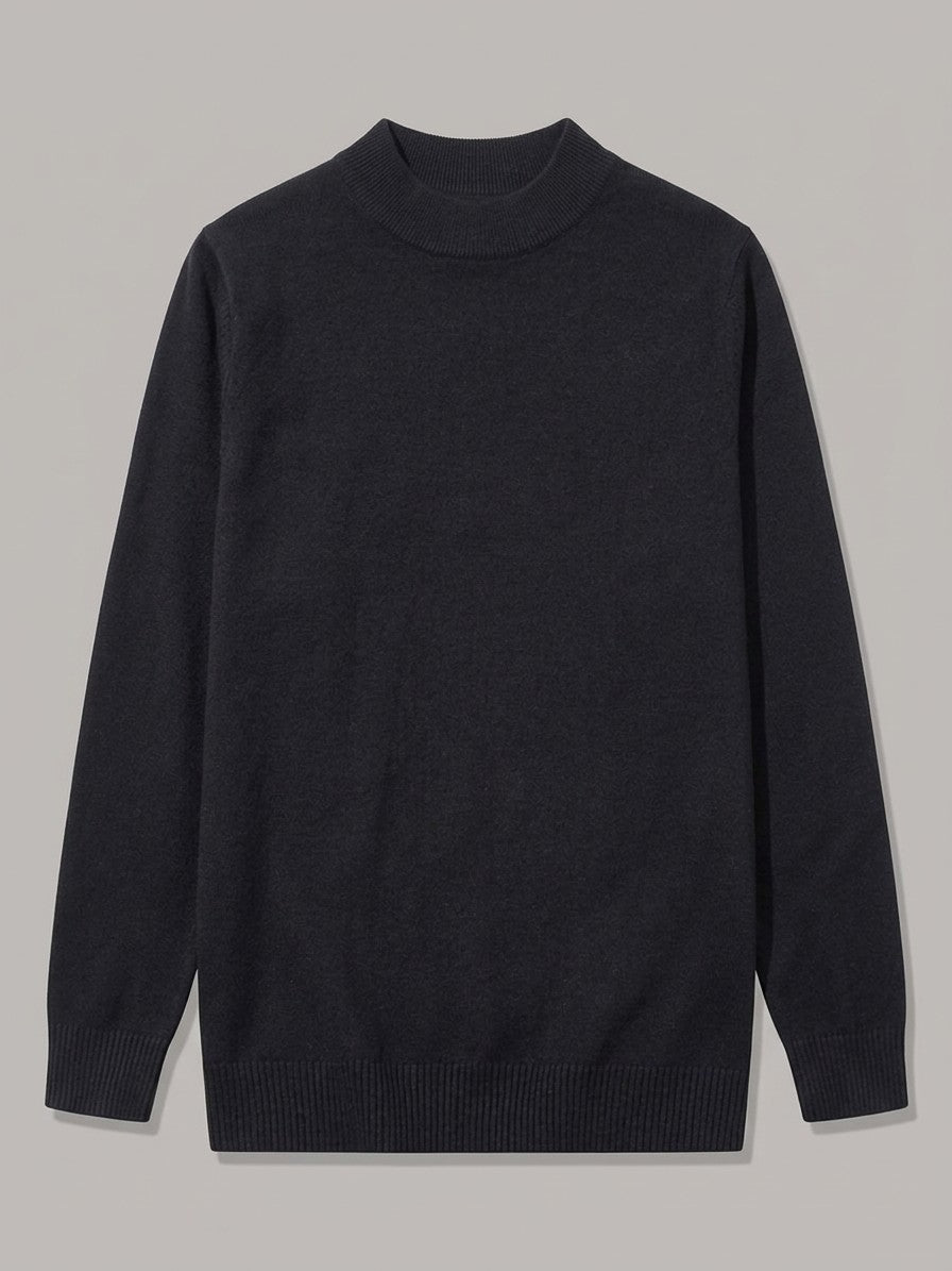 Fiesole Men's Fine-Knit Sweater — black — packshot