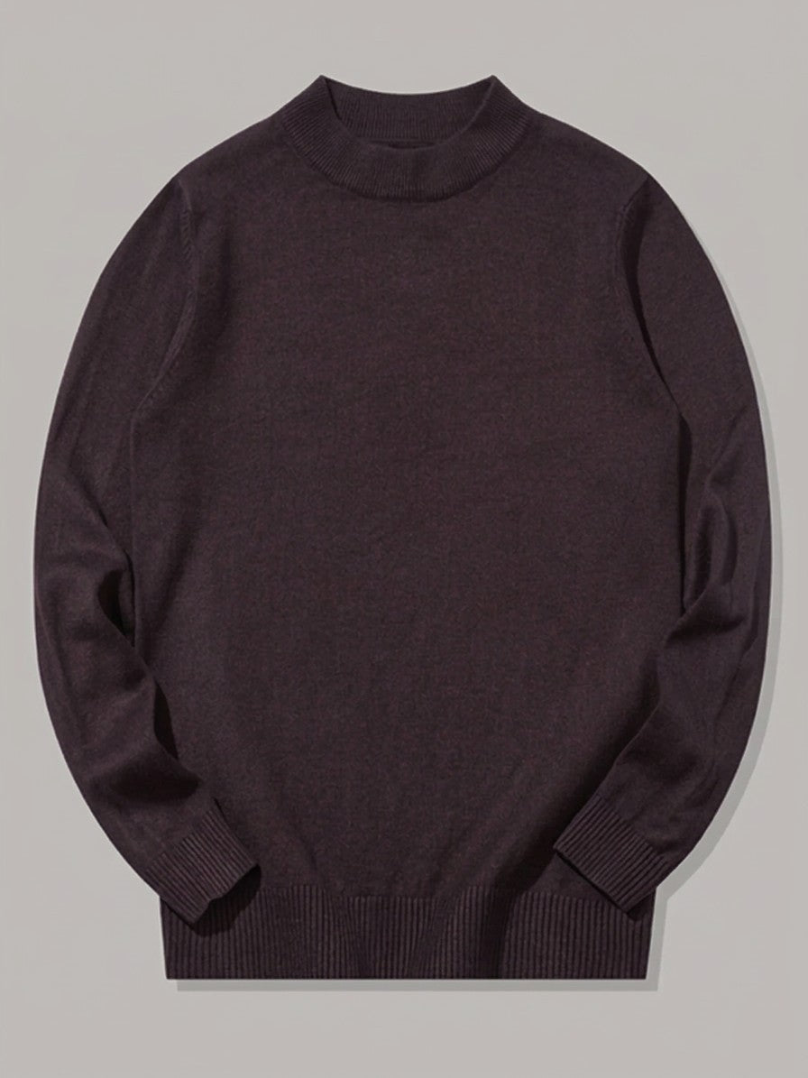 Fiesole Men's Fine-Knit Sweater — chocolate — packshot