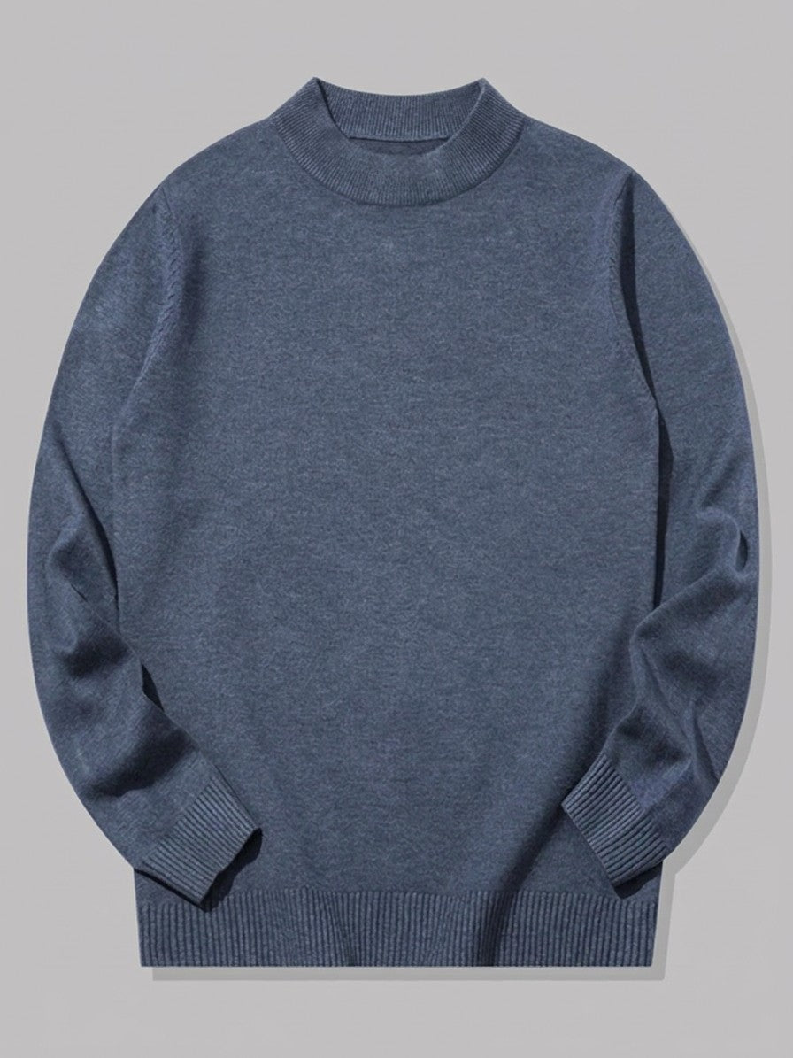 Fiesole Men's Fine-Knit Sweater — dustyblue — packshot
