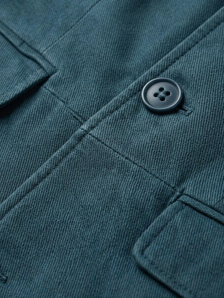 Firenze Men's Cotton-Blend Button-Up Blazer — blue — detail